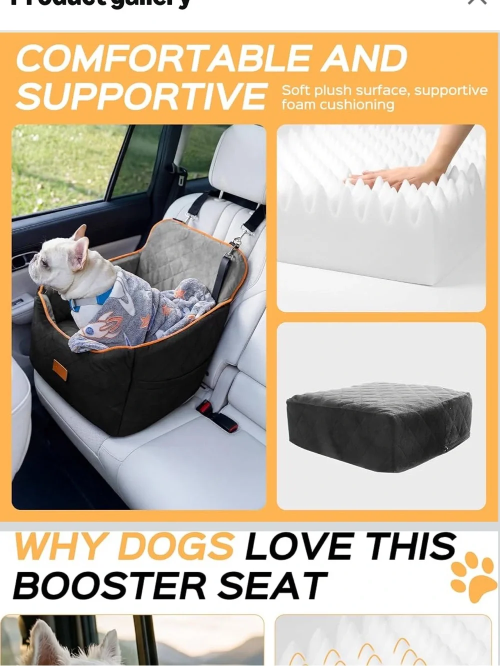 HiPetpy Dog Car Seat/Booster for Dogs up to 30lb, 6